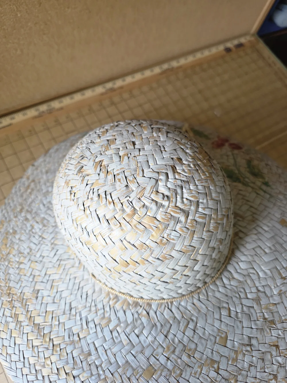 ABO Bravo NWT Hand‑Painted Straw Sun Hat Floral Wide Brim Boho Cottagecore - Picture 7 of 14